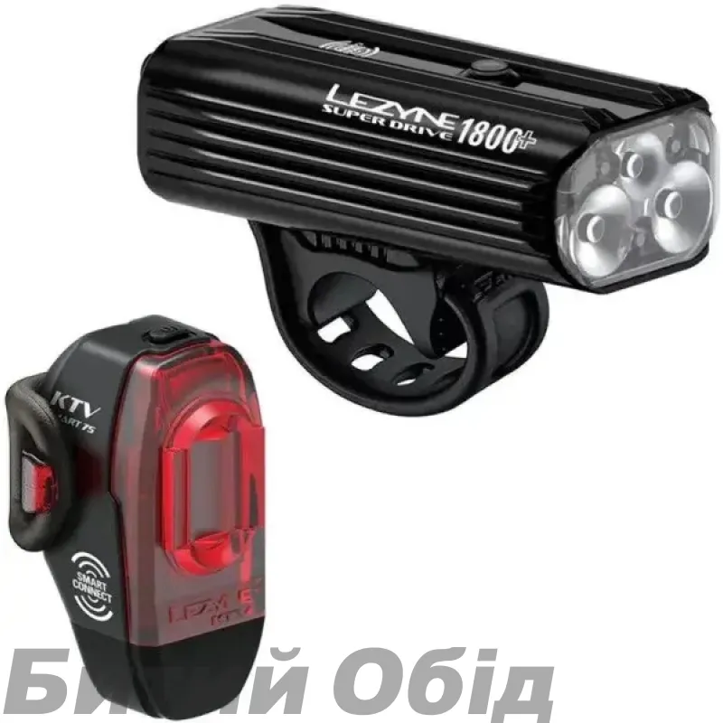 Переднє світло LEZYNE SUPER DRIVE 1800+ SMART FRONT LOADED Чорний 1800 люменів /150 люменів Y18