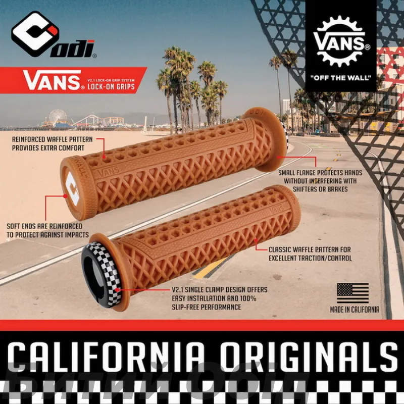 Грипсы ODI Vans v2.1 Lock-On MTB Closed End 135mm Red Checker