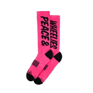 Шкарпетки TLD MENS PERFORMANCE SOCKS; PEACE & WHEELIES [FUSCIA]