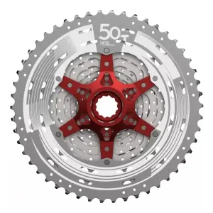 Кассета SUN RACE 11-k 11-51T MX8 MTB, алюминиевый паук, Metallic Silver