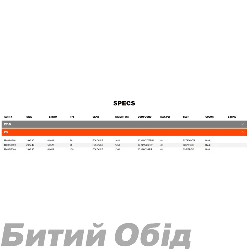 Покришка Maxxis Shorty 29 x 2.5" WT (folding) 3CT/EXO/TR