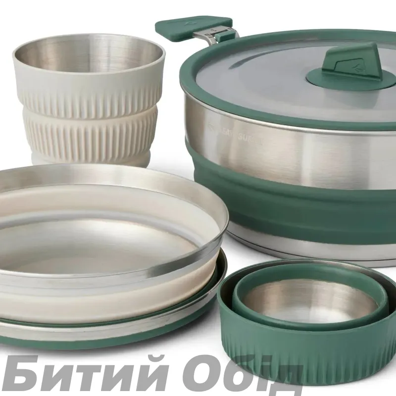 Набор посуды Sea to Summit Detour Stainless Steel One Pot Cook Set w/Sack (каструля+2 миски+2 чашки) с чехлом