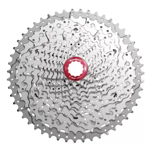 Кассета SUN RACE 11-k 11-46T MX8 MTB, алюминиевый паук, Metallic Silver