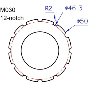 Ключ Ice Toolz M030 съёмник д/каретки Praxis ® Works ® M30 (12-пазов 48-50mm)