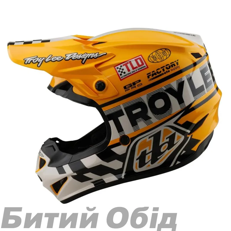Мото шлем TLD GP PRO HELMET; FIFTY-50 [WHITE / GOLD] 