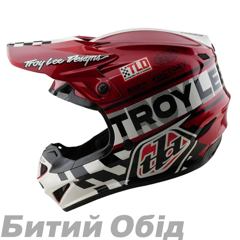 Мото шлем TLD GP PRO HELMET; FIFTY-50 [WHITE / RED]