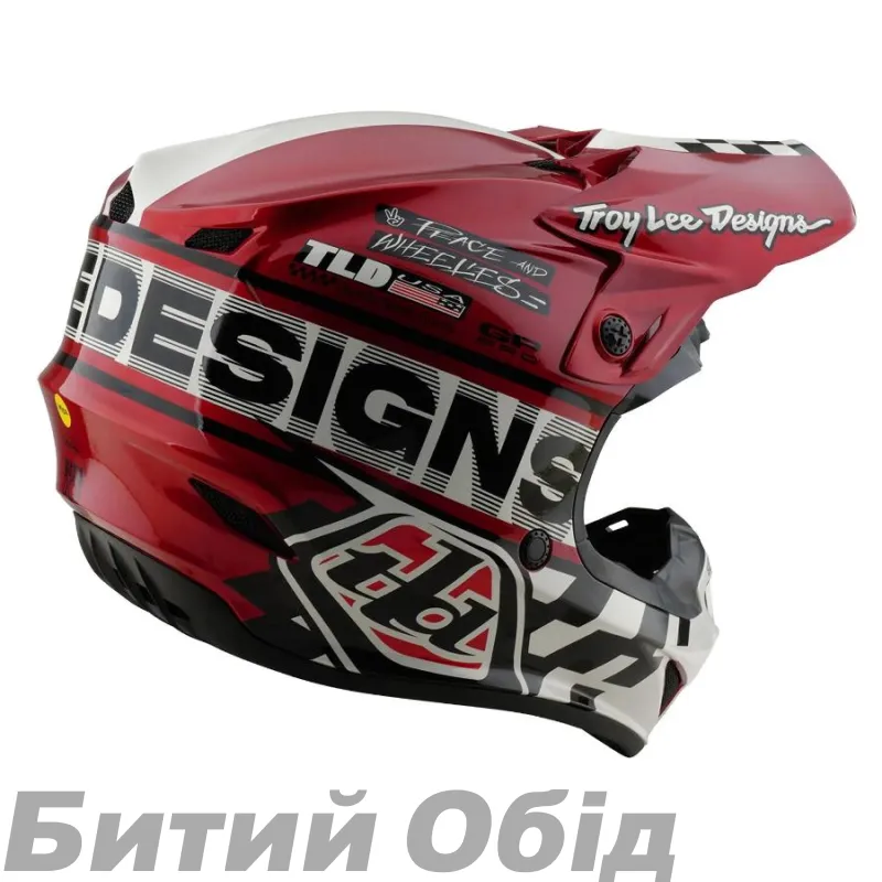 Мото шлем TLD GP PRO HELMET; FIFTY-50 [WHITE / RED]
