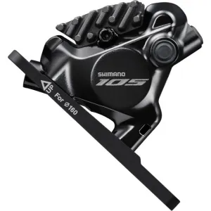 Калипер гидравл диск торм Shimano BR-R7170-F, 105, FLAT MOUNT передний адаптер 140/160мм, колодка L05A RESIN PAD(W/FIN)