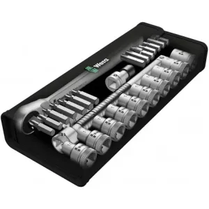 Набір з тріскачкою, зсувний квадрат, привід, метричний, Wera 8100 SC 7 Zyklop Metal 1/2" 05004077001