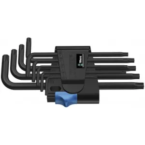 Набор Г-образных ключей с фиксирующей функцией, Wera 967 L/9 TORX® HF BlackLaser 05024244001