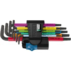Набор Г-образных ключей с функцией фиксации WERA  967 SL/9 TORX® HF Multicolour  05024179001