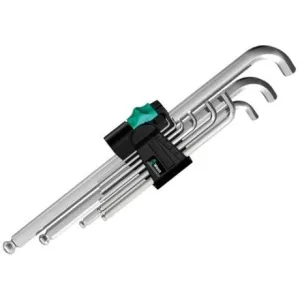 Набор Г-образных ключей WERA, 950/9 Hex-Plus 4, метрических, хромированных, 05073594001
