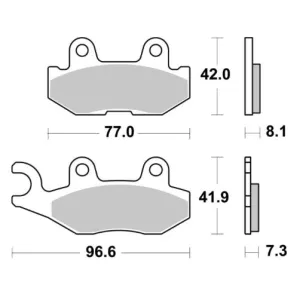 Тормозные колодки SBS Sport Brake Pads, Sinter/Carbon 974SI