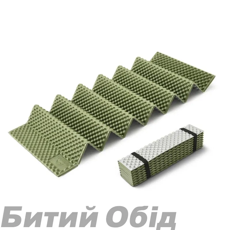 Килимок туристичний складаний одномісний IXPE Naturehike CNK2450WS044 з алюмінієвою плівкою, 195x60x1.8 см