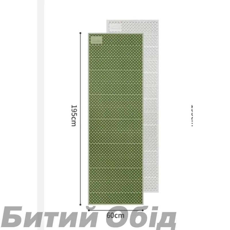 Килимок туристичний складаний одномісний IXPE Naturehike CNK2450WS044 з алюмінієвою плівкою, 195x60x1.8 см