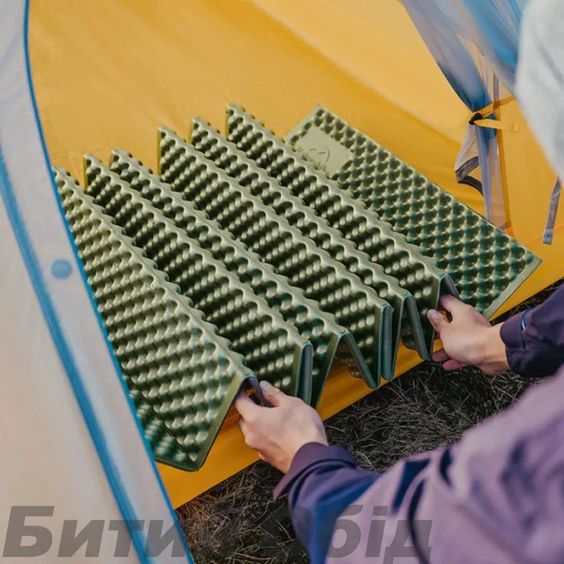 Килимок туристичний складаний двомісний IXPE Naturehike CNK2450WS044 з алюмінієвою плівкою, 200x120x1.8 см