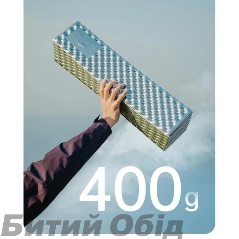 Килимок туристичний складаний двомісний IXPE Naturehike CNK2450WS044 з алюмінієвою плівкою, 200x120x1.8 см