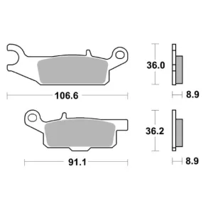 Тормозные колодки SBS Sport Brake Pads, Sinter/Carbon 851SI