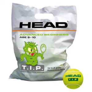 М'ячи для тенісу HEAD 25 72B HEAD TIP green - Polybag - 6DZ