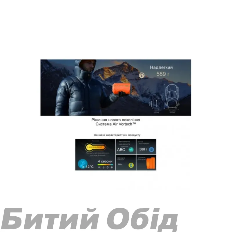 Килимок самонадувний Flextail Tiny Slleeping Pad R05 AVS, помаранчевий