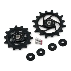 Сервисный набор переключателя SRAM PULLEY KIT XX T-TYPE EAGLE AXS (INCLUDES 14T UPPER AND 16T LOWER BLACK METAL SPIDER PULLEY, 2 ALUMINUM PULLEY SCREWS)