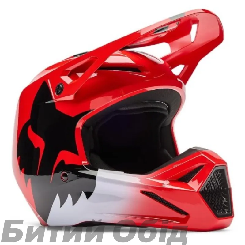 Шлем FOX V1 Helmet - SHIELD [Flo Red]