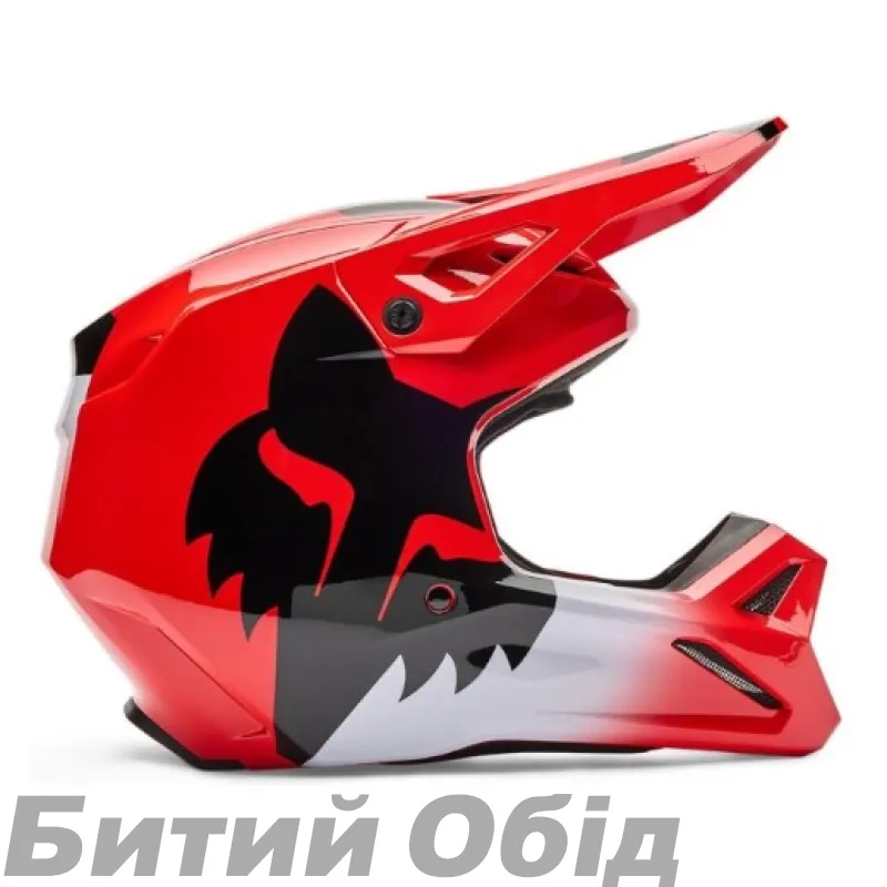 Шлем FOX V1 Helmet - SHIELD [Flo Red]