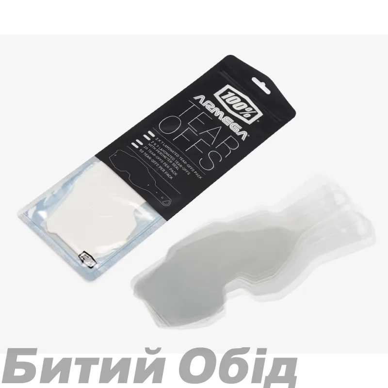 Зривки Ride 100% Tear-Offs ARMEGA - 50 pack, No Size