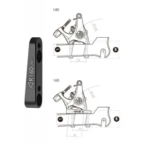Задний адаптер Tektro Flat mount совместим с передним ротором 160мм