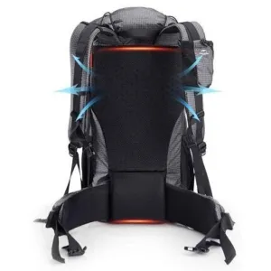 Рюкзак туристичний Naturehike Rock NH20BB113, 40L+5L, чорний