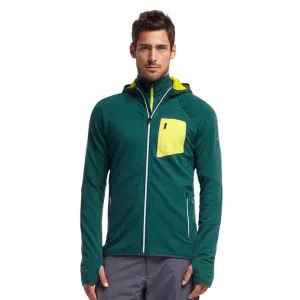 Кофта Icebreaker Atom LS Zip Hood MEN pine/chartreuse/white 