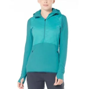 Худи Icebreaker Descender Hybrid LS Half Zip Hood / ARCTIC TEAL/Kingfis S