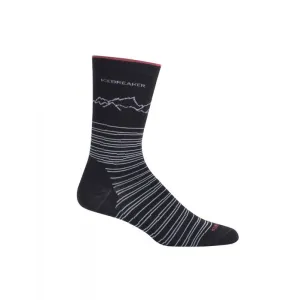 Носки Icebreaker LifeStyle Fine Gauge Ultra Light Crew Black/Twister HTHR LXL