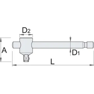 Вороток Т-образный Unior 3/8", 165 мм
