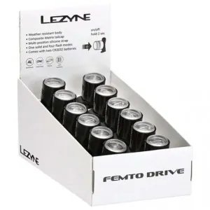 Набор переднего света Lezyne FEMTO DRIVE BOX SET FRONT 12 штук Черный 15 люменов Y13