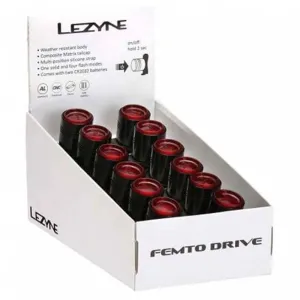 Набор заднего света Lezyne FEMTO DRIVE BOX SET REAR 24 штуки Черный 5 люменов Y14
