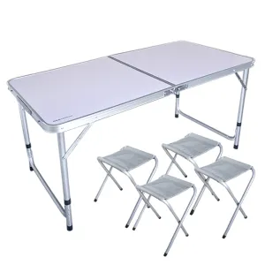 Стіл туристичний складаний + 4 стільці КЕМПІНГ XN-12064 (120х60х70см/41х29х4см), зелений Стіл туристичний складаний + 4 стільці КЕМПІНГ XN-12064 (120х60х70см/41х29х4см), зелений