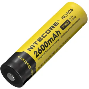 Аккумулятор литиевый Li-Ion 18650 Nitecore NL1826 3.7V (2600mAh), защищенный