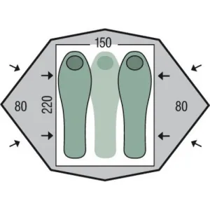 Палатка 2-3-местная Pinguin Gemini 150 (Green)