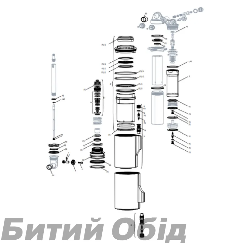 Колба демпфера RockShox DAMPER BODY/RES VIVID R2C B1
