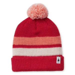 Шапка детская Smartwool Kids' Stripe Pom Beanie (Pomegranate, S)
