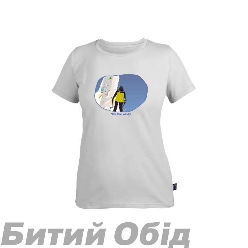 Футболка жіноча Fram-Equipment "Tell the world", Білий