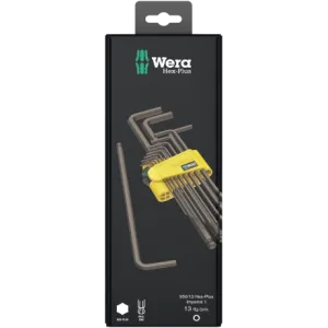 Набор Г-образных ключей WERA, 950/13 Hex-Plus Imperial 1 SB, дюймовых, BlackLaser, 05021721001