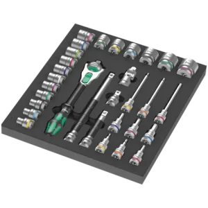 Ложемент з набором головок та тріскачкою 8000 C Zyklop 1/2", WERA 9722, 31 предмет, 05150112001