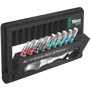Трещотка WERA Zyklop Mini с набором бит, Bit-Check 10 BiTorsion 1, 05057418001