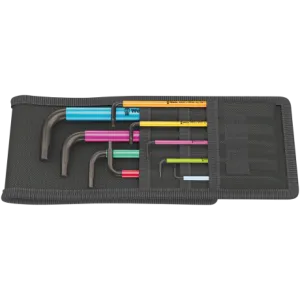 Набор Г-образных ключей WERA, 950/9 Hex-Plus Multicolour Imperial 1, дюймовых, BlackLaser, 05022639001