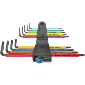 Набор Г-образных удлиненных ключей с функцией фиксации WERA 967/9 TX XL Multicolour HF 1, 05024470001