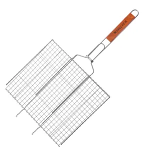 Решітка для гриля подвійна GRILL ME BQ-024 (39х32см), хромована Решітка для гриля подвійна GRILL ME BQ-024 (39х32см), хромована